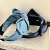 Light Luxury Denim Knotted Headband Wide-Brimmed Ins Bow Hairband Anti-Slip Simple Hair Hoop Women's Hair Accessories