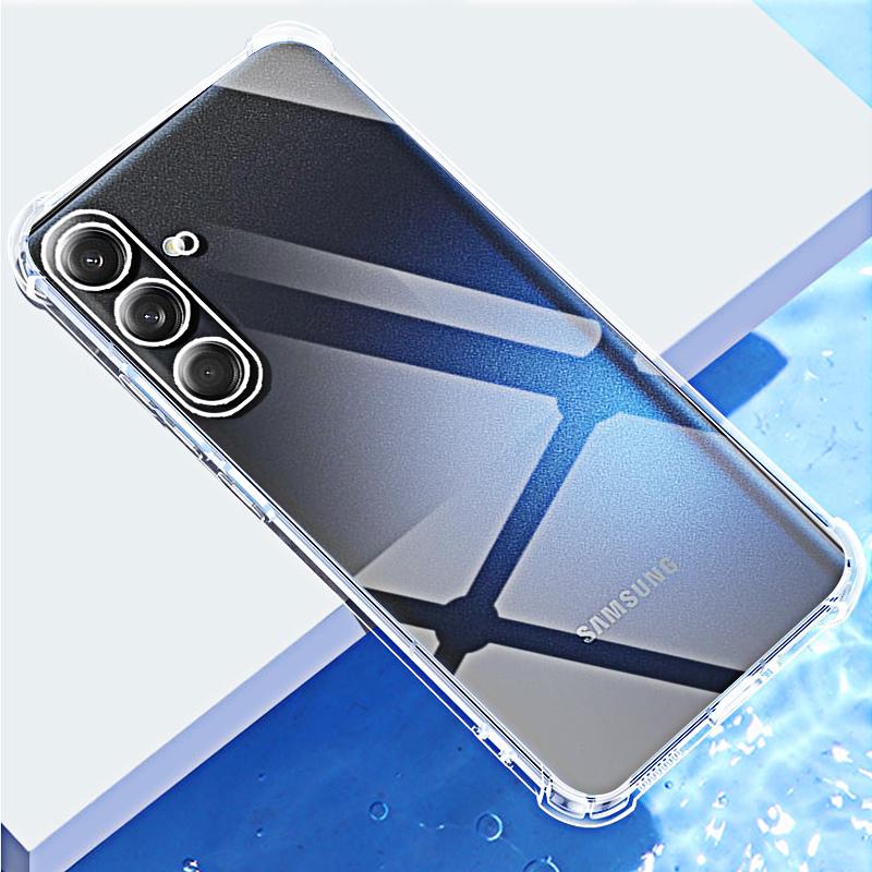 Transparente Handyhülle für Samsung Galaxy M55 M15 5G M54 M34 M14 M05 Rückseite Schutzhülle Kameraobjektiv Weiche TPU-Hülle