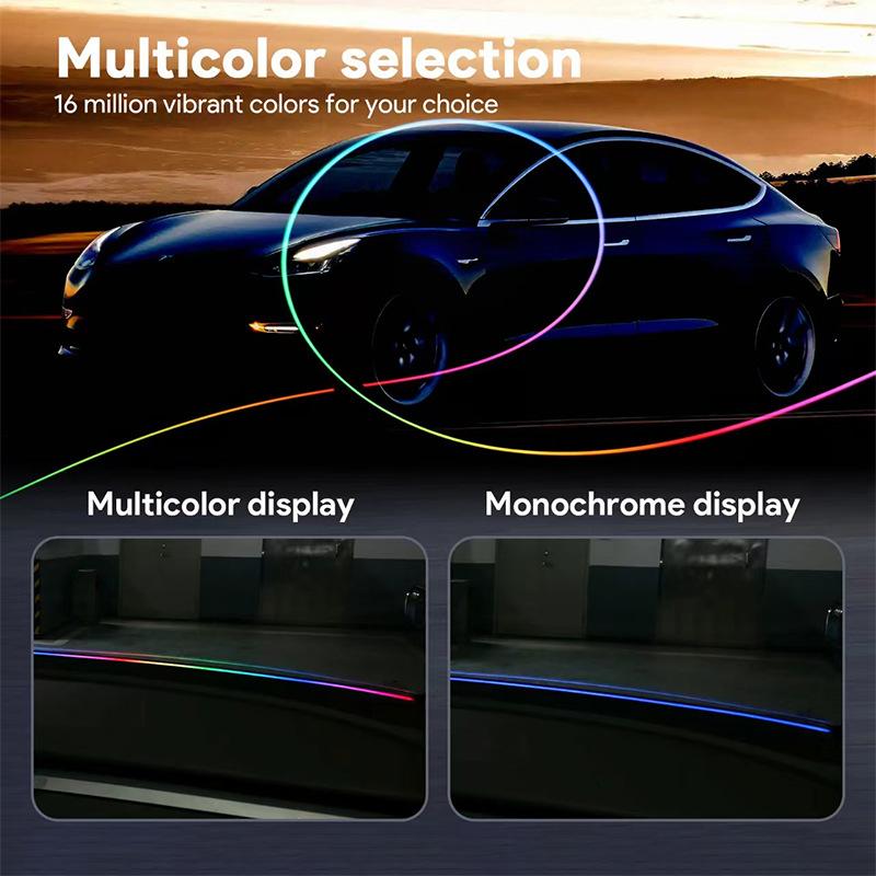 Automotive decoration light strip, colorful acrylic front windshield soundproofing strip, ambience light, no wiring, App control