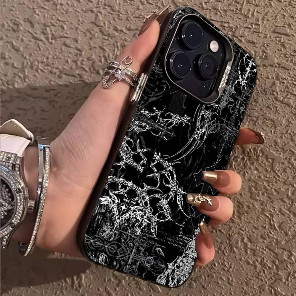 Dark Gothic Cybersigilism Phone Case for iPhone 17,16,15,14,13,12,11,Pro,X,Xs,Max,Plus Shockproof Cover