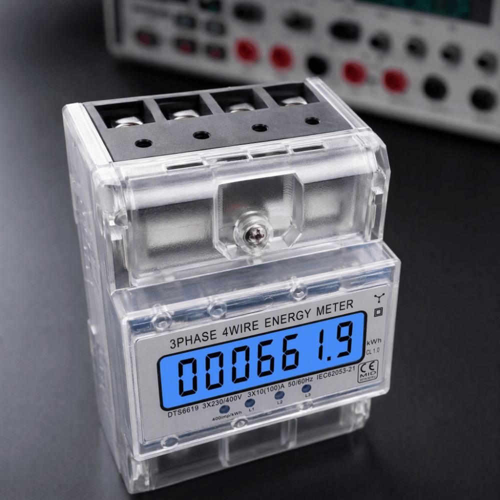 3 Phase 4 Wire Three Phase Energy Meter Electric Kilowatt Hour Meter  Commercial Building