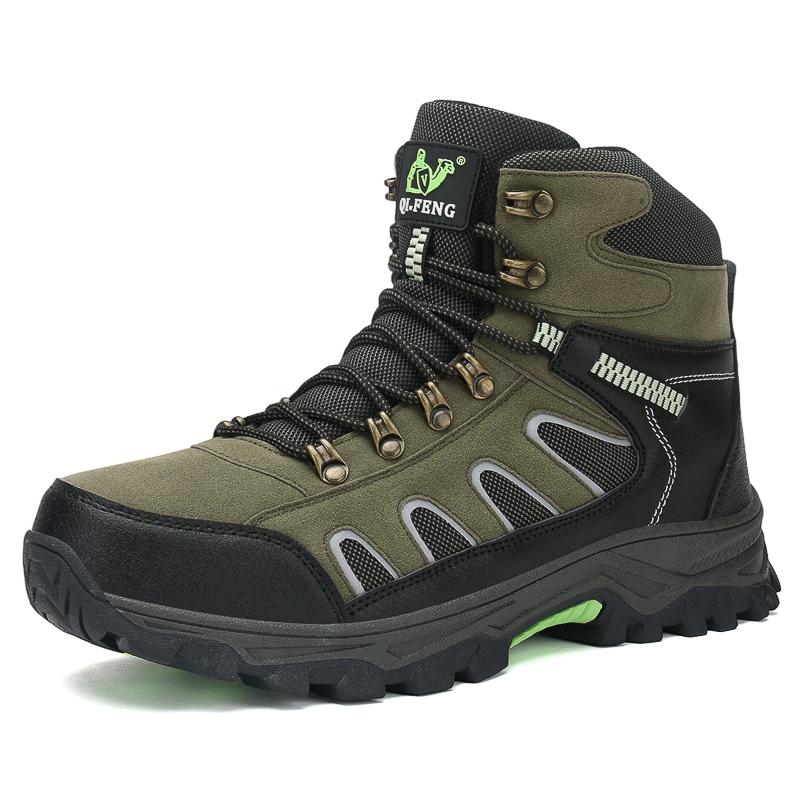High-top Boots Men Anti-slip Warm Comfortable Plush Outdoor Hiking Shoes Men Breathable Lace-up Casual Sports Shoes Men