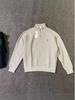 Felpa con cappuccio unisex in spugna con mezza zip ricamata e colletto alto
