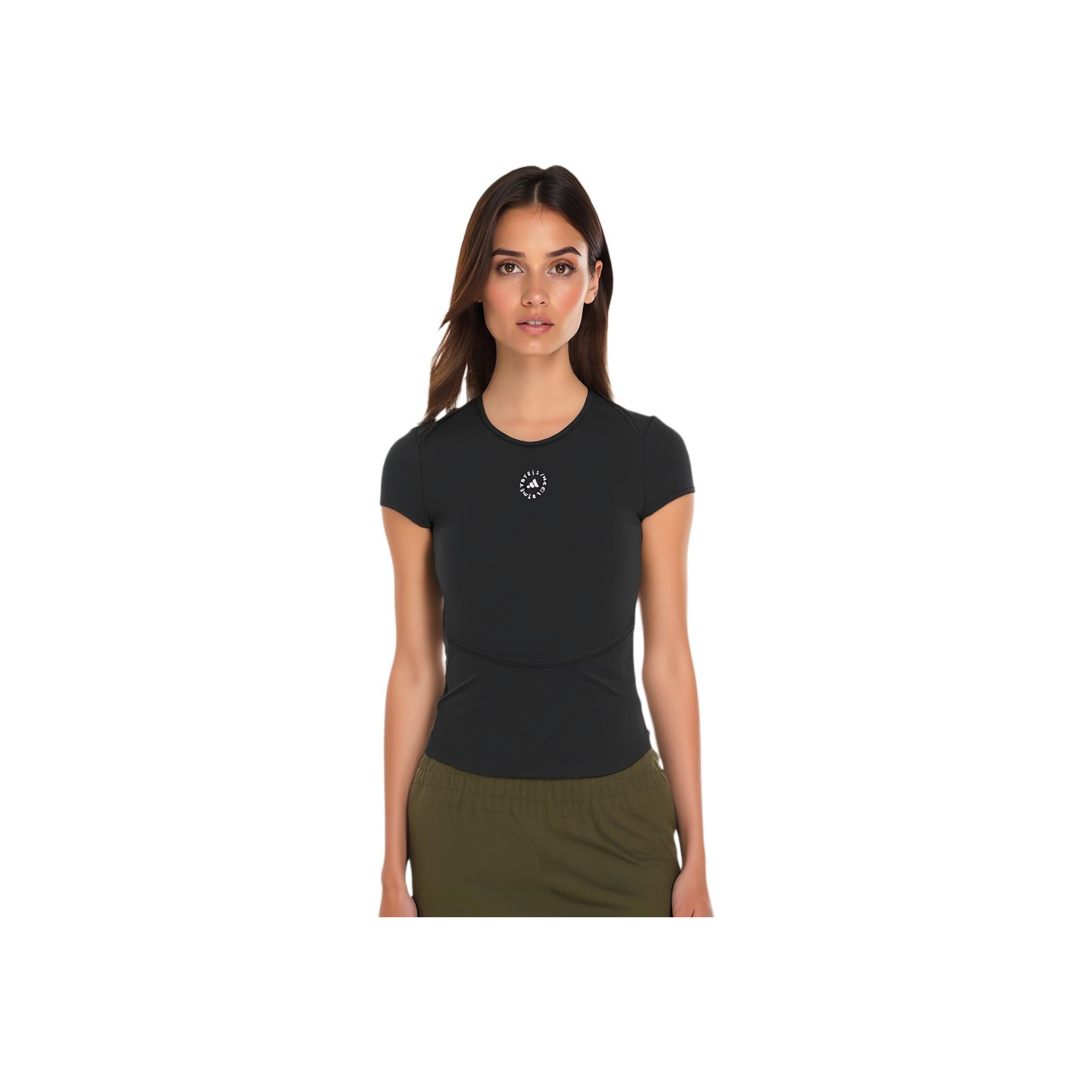 Adidas X Stella McCartney Co-branded Simple Round Neck Pullover Short Sleeve Top, Women Daily Sports Tops JW4563 XS
