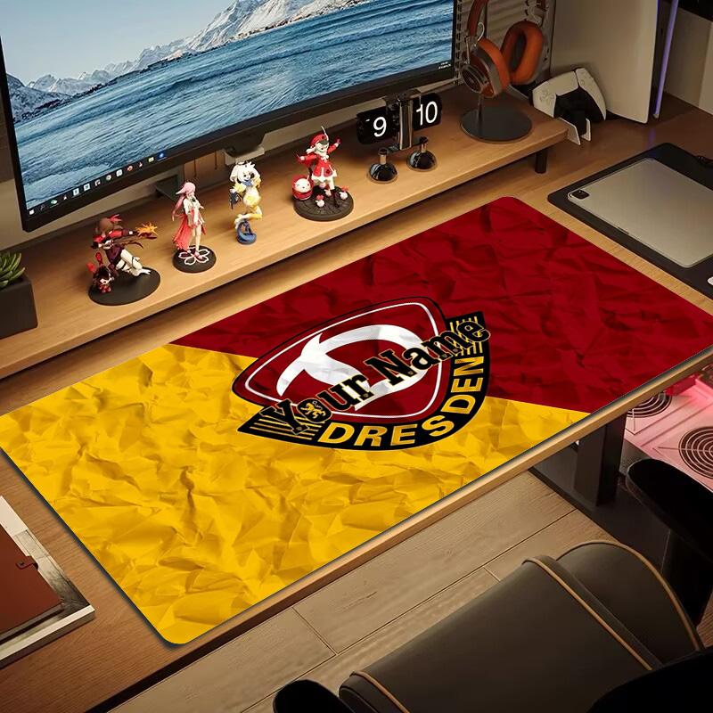 Dynamo Dresden Custom Name Large Size Mouse Pad Large Gaming Table Cushion Non-slip Laptop Tablet Big Mousepad XXL Mat Mini PC Playmat With Lock Edge