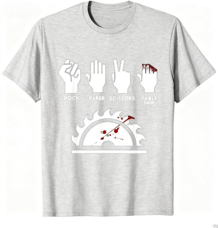 2025 Rock Paper Scissors Table Saw Funny Carpenter T-Shirt Prevailing Men's Tees Normal Top T-shirts 100% Cotton Slim Fit