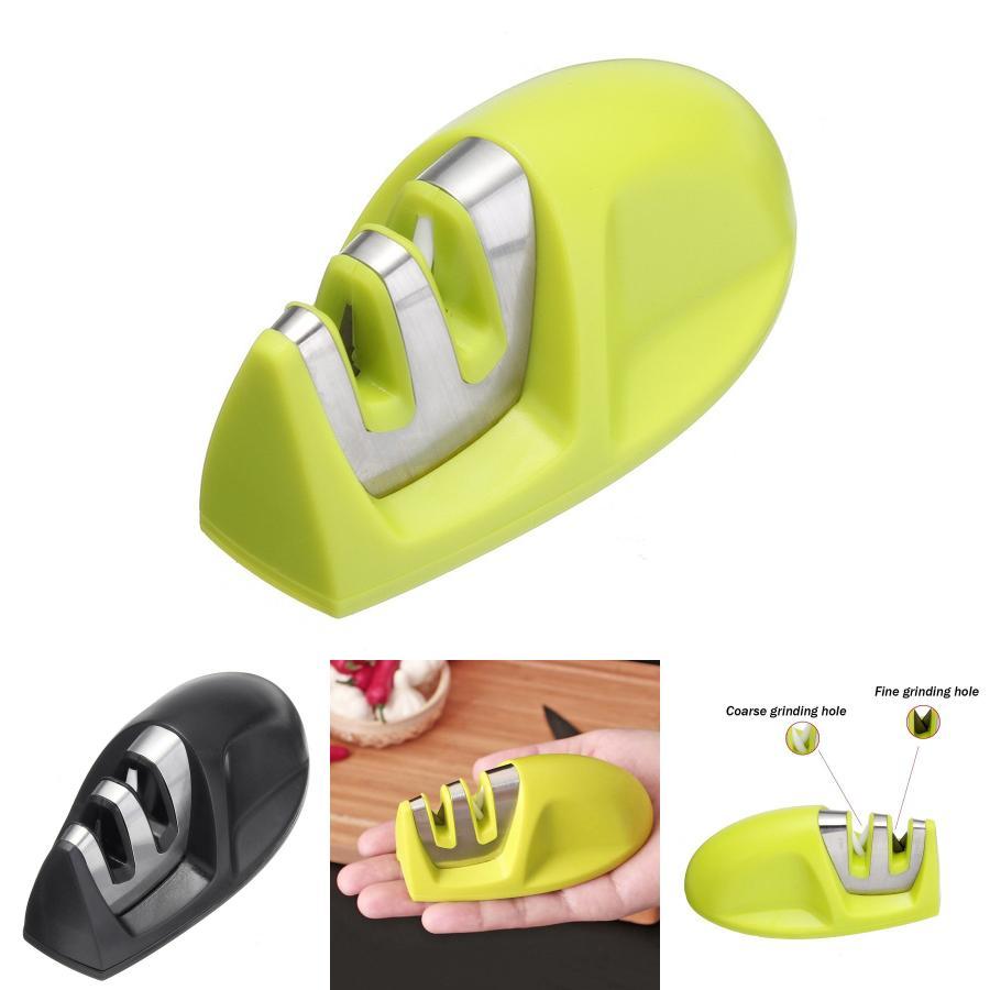 Grinder Knife Scissors Stone Steel Mini 2 Stage Double Groove Rod Sharpener Grindstone