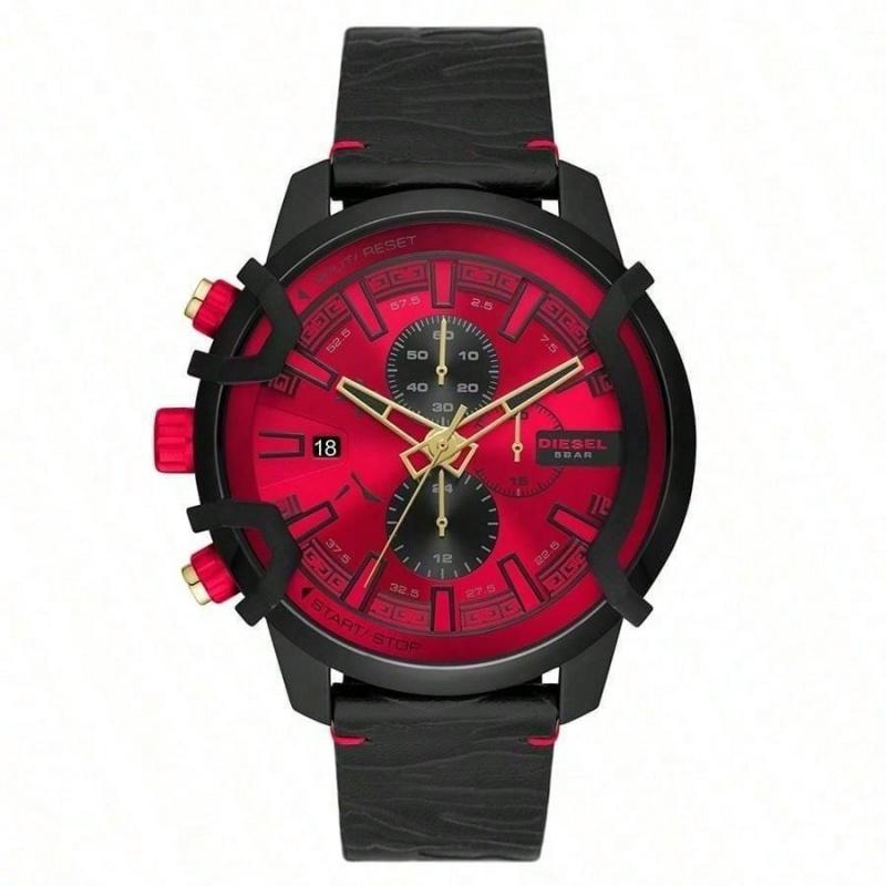 Diesel men s quartz watch black red DZ4583 чёрный