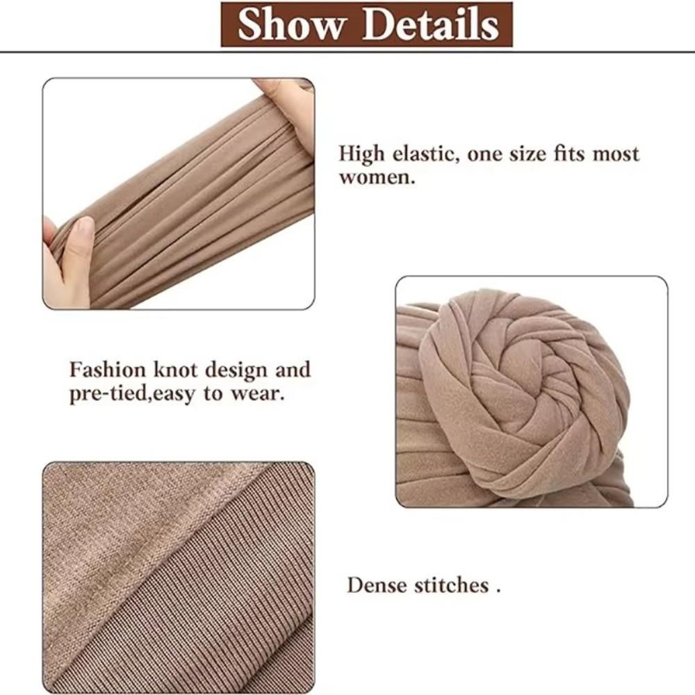 Elastic Twist Knot Turban Hat Wrap Style Cancer Chemo Hat Fashion Hijab Caps  Women Headwear