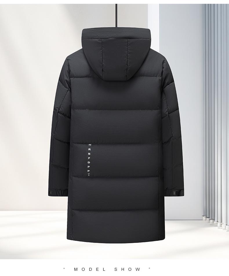 Men's Mid-Length Winter Cotton Jacket - Thick, Casual, Warm Hooded Coat