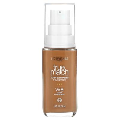 L'Oréal, True Match, Super Blendable Foundation, W8, Warm Medium Deep, 1 fl oz (30 ml)