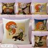 Ireland W-Wolfwalkers Cushion Cover Summer Coolness Linen Fabric Double-Sided Printing Pillow Case Sofa Home Decor Gift