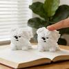 3D Printed Messy Puppy Figurine, Cute Dog Statue with Scruffy Fur, Matte White Mini Sculpture, Funny Animal Ornament for Office Home