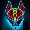 Black Ghost LED Sound-Control Mask - Luminous V Shape Halloween Prop