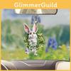 Easter Acrylic Whimsical Bunny With Colorful Eggs Decorative Car Ornament Hanging