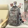 Schoolbag fashionable large-capacity backpack new casual plaid simple backpack junior high school students class commuting schoolbag