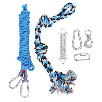 Juguete para Perro Barra de Resorte Giratoria 360 Grados Constructor de Músculos Interactivo Cachorro Cuerda de Tira y Afloja para Interior