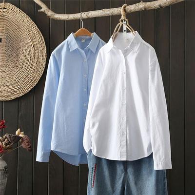 Chemise unie à manches longues pour femmes, design unique printemps et automne: Professionnel, Polyvalent, Amincissant et Confortable