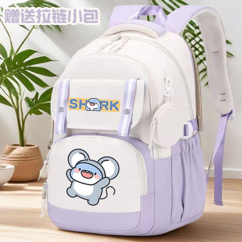 Fat Shark Cute Boy And Girl Cartoon Student Schoolbag Large Capacity Casual Book Backpack