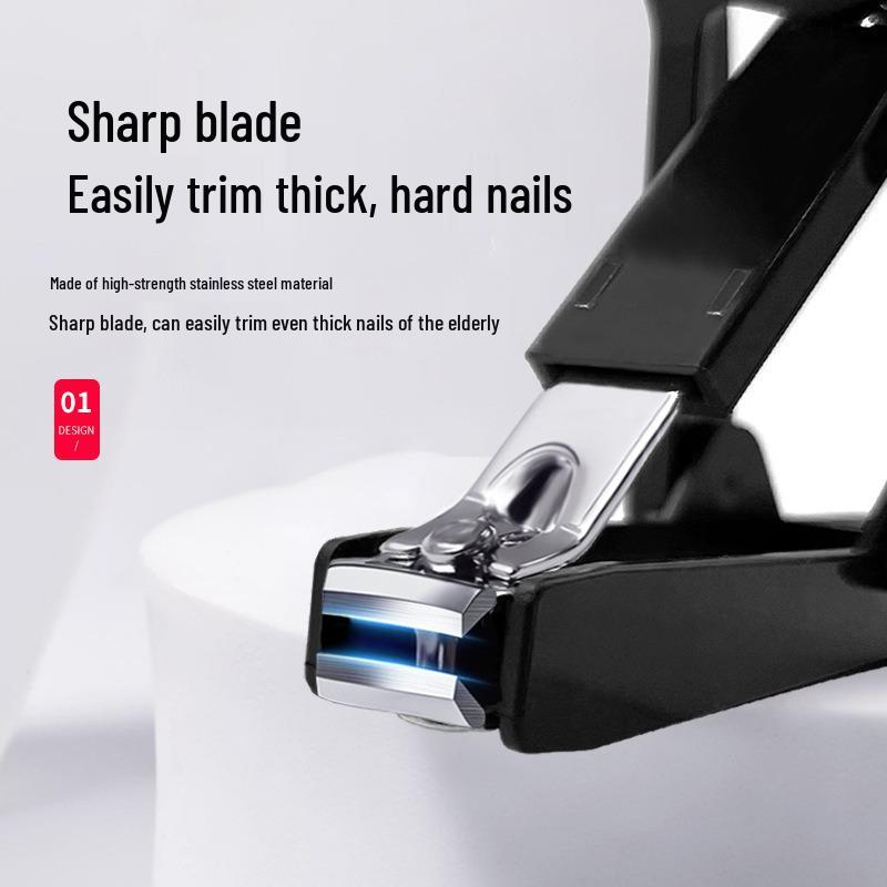 Large Anti-Splash Nail Clippers with Magnifying Glass & Light for Kids & Elderly