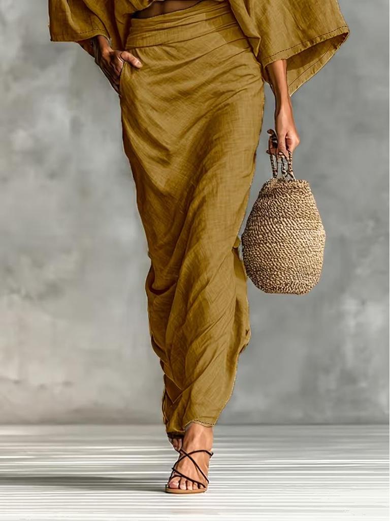 Women's Cross-border Fashion: Elegant Batwing Sleeve Top 2026