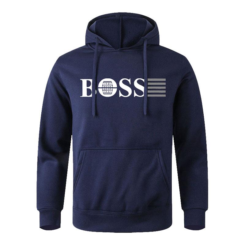 Fashionable Men's Hoodie with Street Casual Sports Style Long Sleeve and Kangaroo Pocket Fleece Sweatshirt for Autumn and Winter