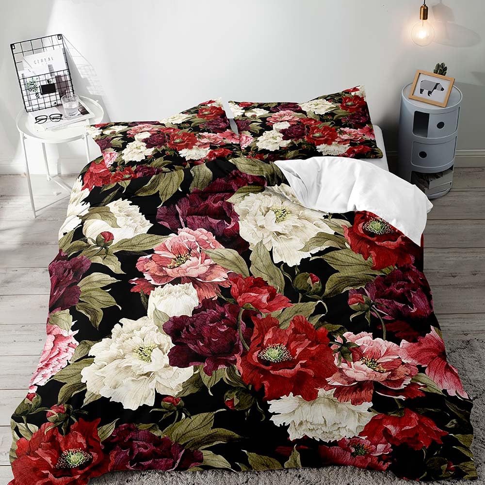 

Floral Duvet Cover Mid Century Aesthetic Butterfly Botanical Floral Quilt Cover 3 Pcs Bedroom Decor Inspirational Gift For Women AU Single(140x210cm)
