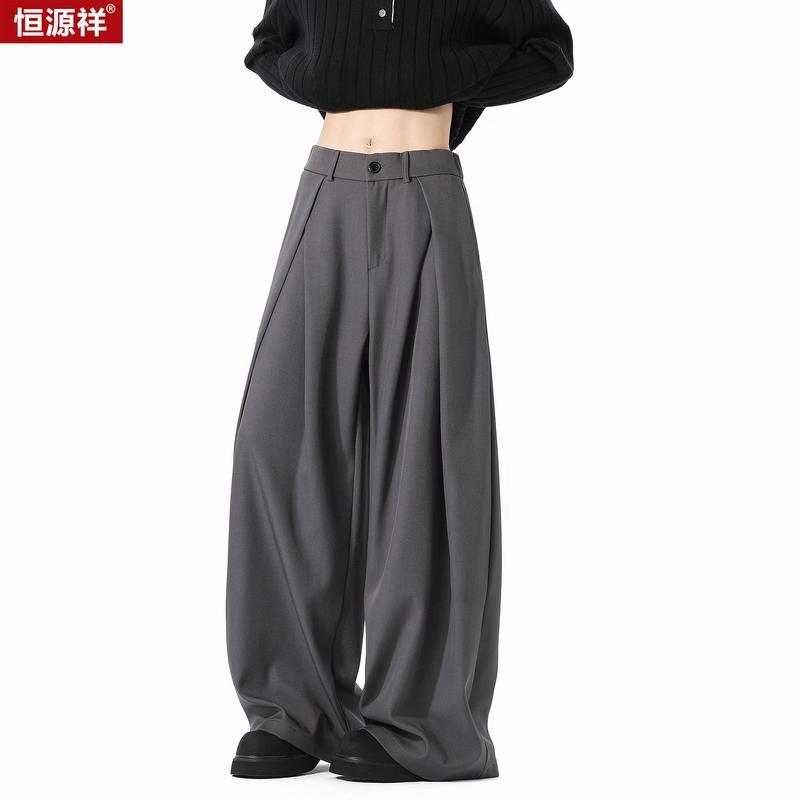 Retro Pleated Wide-Leg Trousers