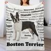 Boston Terrier Traits Throw Blanket Lightweight Cozy Blanket for Bed Sofa