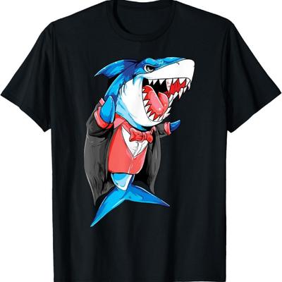 Vampirhai Dracula Jawsome Halloween Kostüm T-Shirt