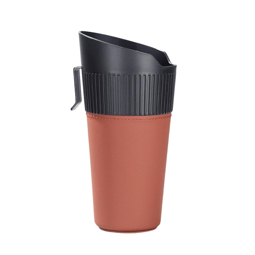 

Washable Cup Holder Leather Wrapping Vehicle Dustbin Waste Bin Car Trash Can Car Door Storage оранжевый