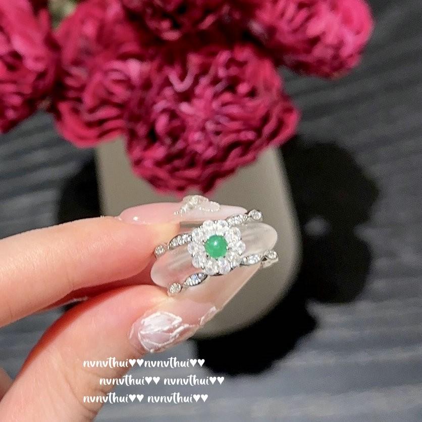 Turkish White Chalcedony Gemstone Ring, Water Spirit, White Moonlight Lychee Frozen, Chalcedony Persimmon Zircon Earrings.