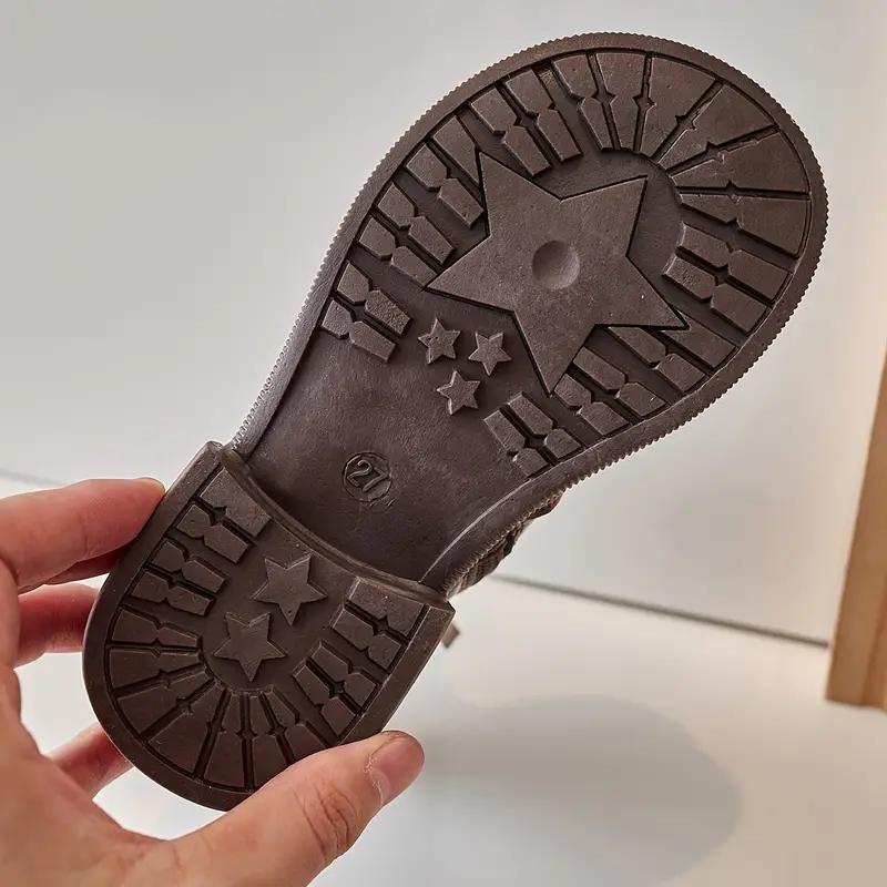 Bottes décontractées de couleur unie et antidérapantes pour filles, bottes confortables et chaudes antidérapantes pour l'hiver