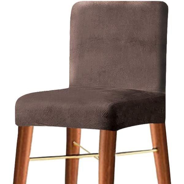 Velvet Low Back Elastic Chair Cover Silver Fox Velvet Bar Chair Cover Hotel Club Dining Table Dining Chair Cover