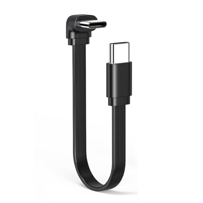 Short 66W USB C to USB C Fast Charging Cable With 90 Degree Bend Option for Mobile Devices and Gaming Consoles