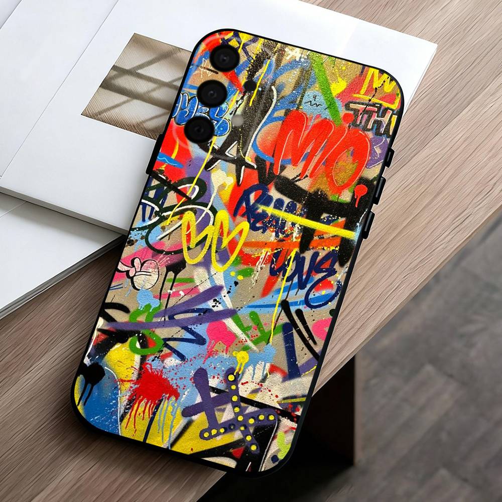 Cool C-Colorful G-Graffiti  phone Case For Samsung Galaxy A73,A72,A71,A70,A53,A52,A51,Others Soft Black Shell
