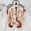 Eleganter Satin-Seidendruck-Schal für Damen - Vielseitiges Frühlings-/Herbst-Nacken- und Kopfaccessoire mit Sonnenschutz