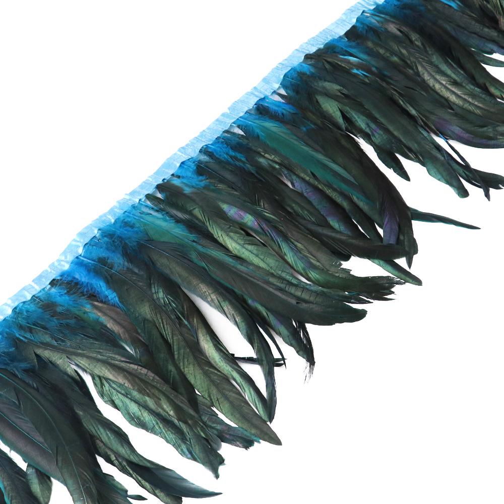 Red Rooster Tail Trims Natural Coque Feather Trimming Ribbon For Crafts Dress Skirt Carnival Costumes Plumes 10-12 Inch