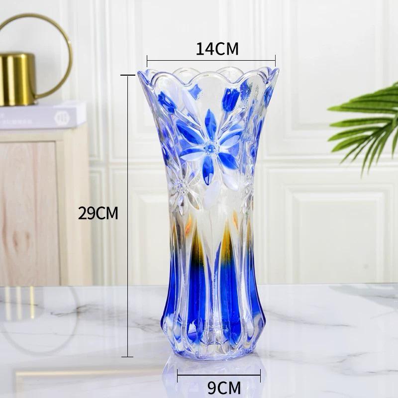 Luxuriöse, leicht transparente Glasvase für frische Blumenarrangements – Kreative hydroponische Heimdekoration