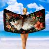 Ultra Soft Cat Print Microfiber Beach Towel, Quick Dry for Beach Pool Bath Yoga Camping