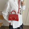 Fashion women's splicing large capacity fresh summer new trend texture shoulder crossbody portable small square bag