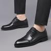 Spring and Autumn Men's Leather Shoes Black Leather Shoes Men's Casual Shoes  Dress Wedding Shoes Tide Soft Surface