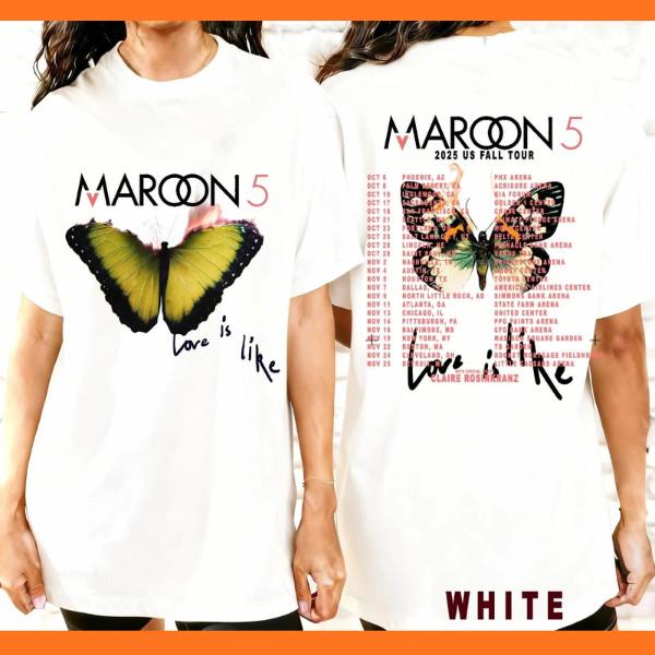 Maroon 5 2025 US Fall Tour Butterfly Graphic Tee Concert Merch Unisex T-shirt Unisex T-Shirt XL