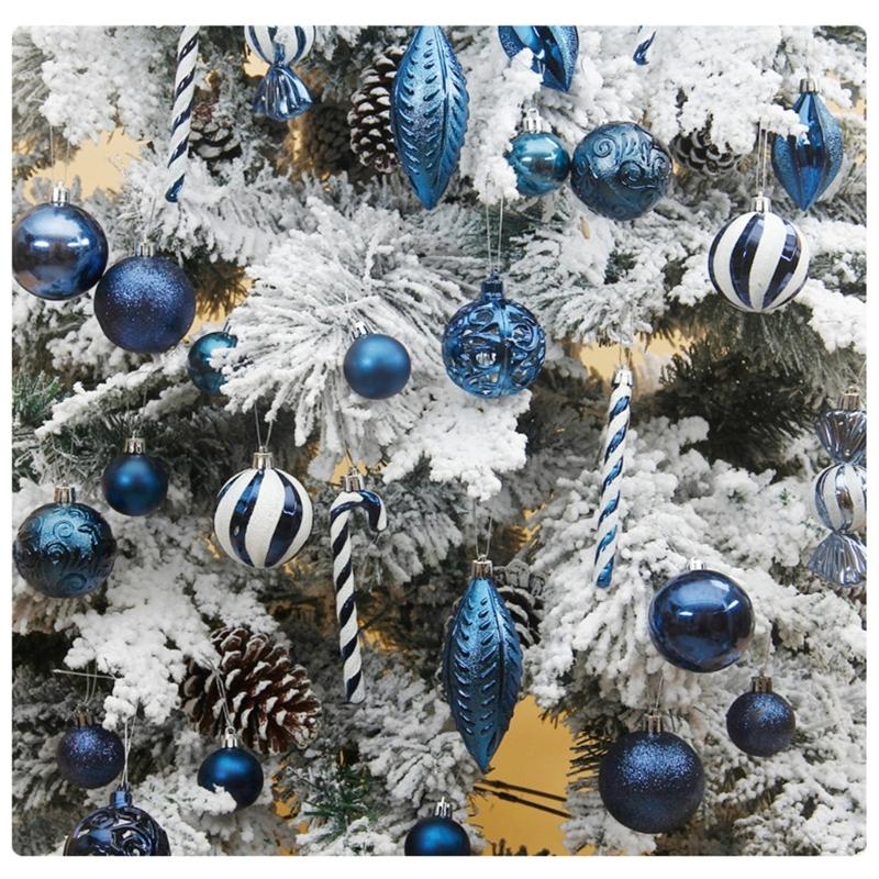 40pcs Durable Christmas Tree Balls Decoration Set Plastic Christmas Baubles Ornaments In Various Colors Ornaments