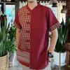 INCERUN Men Stand Collar T Shirt Vintage Printed Short Sleeve Tops