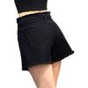 High-Waisted Elastic Denim A-Line Shorts for Women - Summer 2026 Collection, Loose Fit, Frayed Hem, Versatile and Slimming Design.