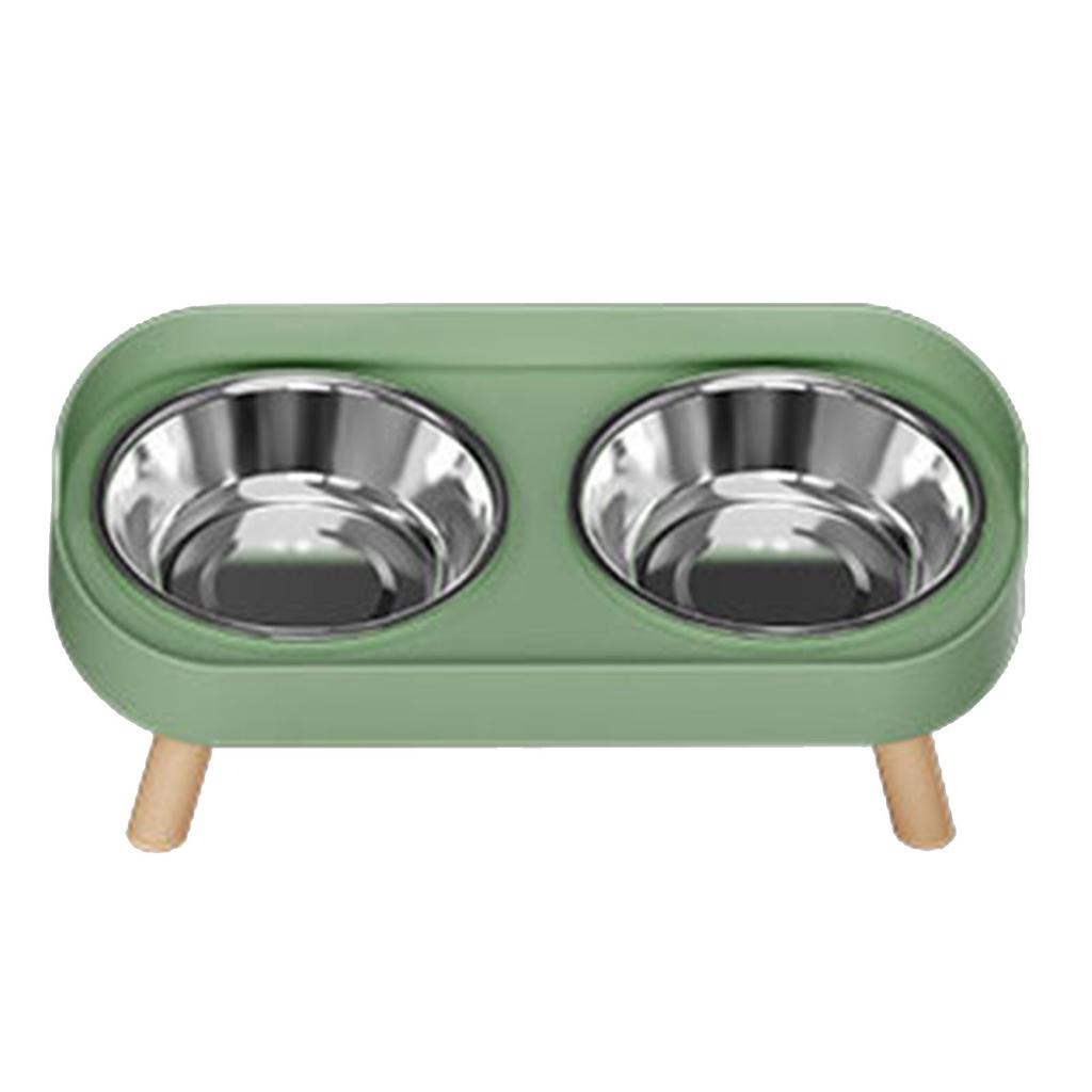Elevated Dog Bowl Set Anti Splashing Stainless Steel Raised Food and Water Bowl with Anti Slip Foot Pad