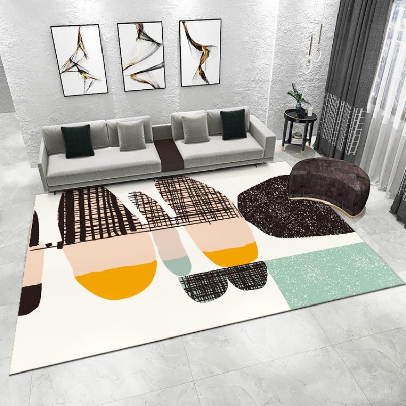 Nordic Style Living Room Decoration Large Carpet Abstract Geometric Simple Rug Winter Warm Foot Mat Home Decoration