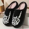 Fashion Fashion Print Winter Cotton Slippers Women New Soft Sole Warm Fluffy Sandals Woman Home Closed Toe Plush Couple Slides Female