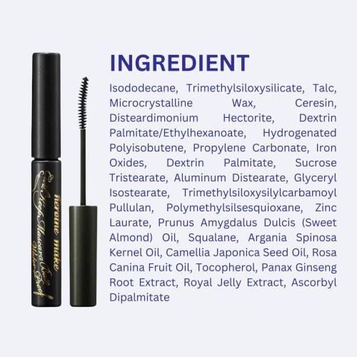 Heroine Make Curl Keep Mascara Base WP 01 Clear Black 4.5g Curl Lasting Mascara Base Waterproof Formula Separate Slim Brush